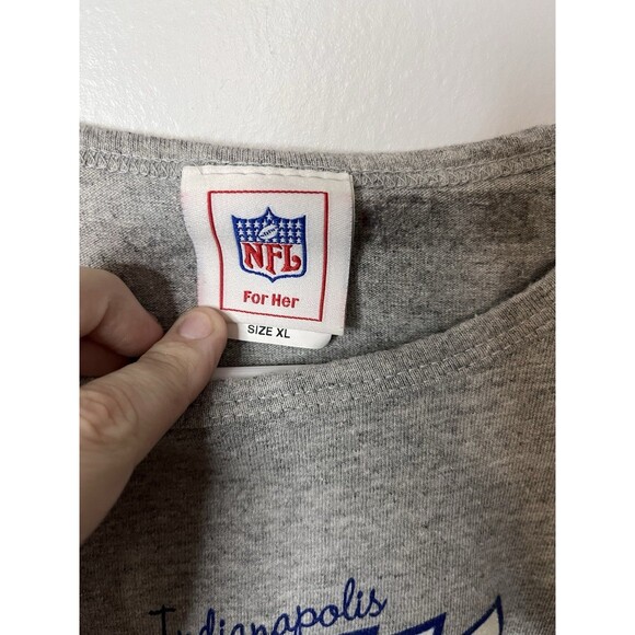 NFL For Her Women’s T-Shirt Indianapolis Colts Gray Cotton XL Short Sleeve - Picture 2 of 4